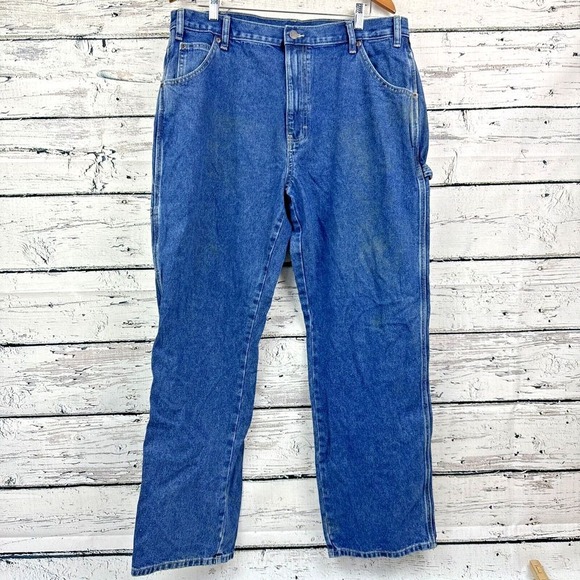 Dickies Carpenter Jeans Mens [Size 38x32] Blue Denim Utility‎ Work Pants - Picture 1 of 8